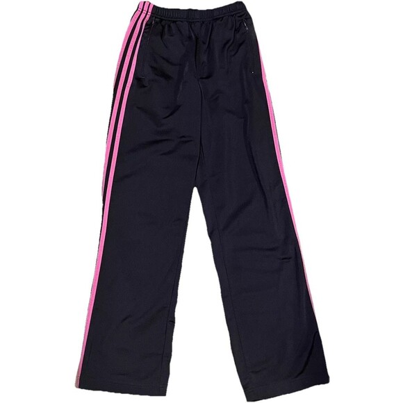 Adidas Women’s Athletic Pants Size Small Navy Blue Pink Striped Y2K - Picture 1 of 6